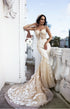 Wedding dress with train lace Open back dress